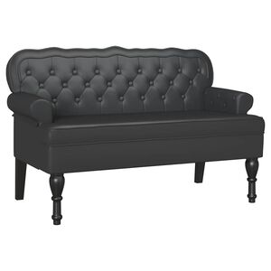 vidaXL Česterfildo suolas Juoda 119,5 x 64,5 x 75 cm Dirbtinė oda
