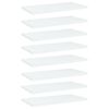 vidaXL Knygų lentynos plok&scaron;tės, 8vnt., baltos, 40x20x1,5cm, MDP