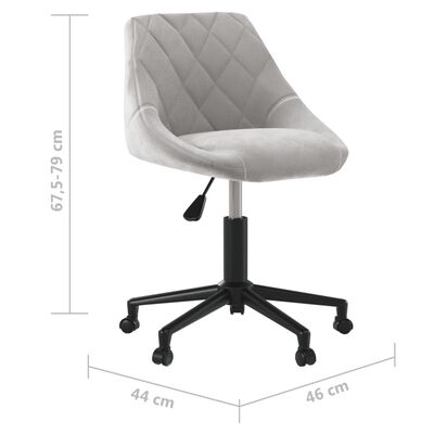 vidaXL Pasukama biuro kėdė, šviesiai pilkos, aksomas