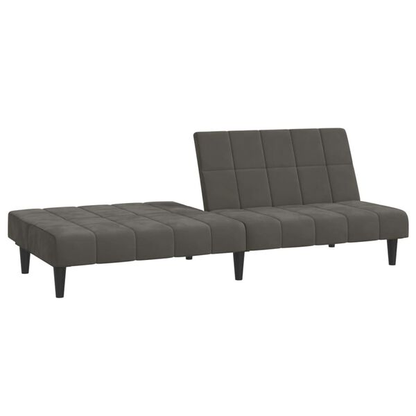 vidaXL Dvivietė sofa-lova, tamsiai pilkos spalvos, aksomas