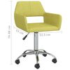 vidaXL Valgomojo kėdės, 6 vnt., žalios spalvos, audinys, pasukamos
