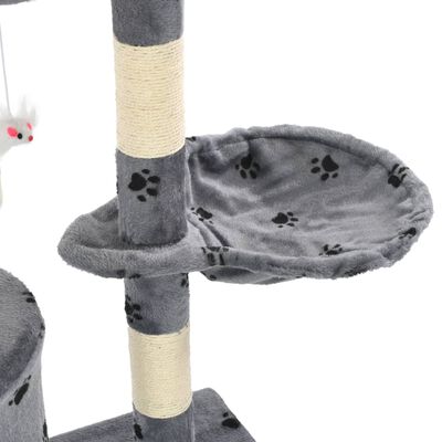 vidaXL Draskyklė katėms su stovais iš sizalio, 138cm, pilkos sp. pėd.