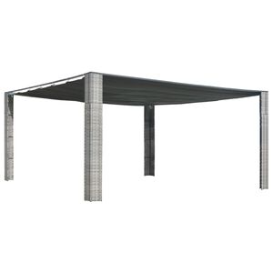vidaXL Pav. su stumd. stogu, pilk. ir antr. sp., 400x400x200cm, pol.