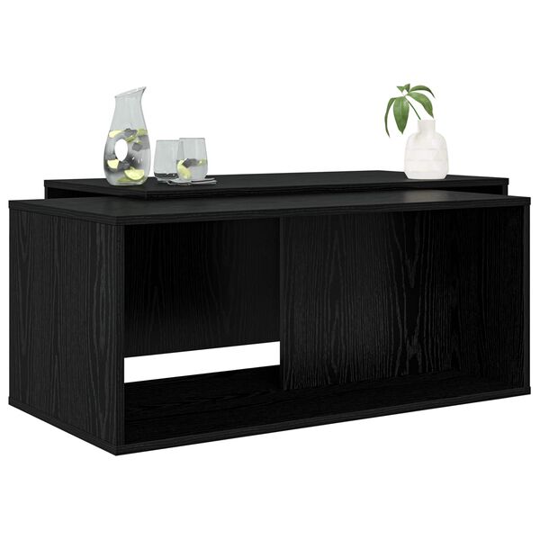 vidaXL Kavos staliuko komplektas 2 pcs Juodas ąžuolas Apdirbta mediena