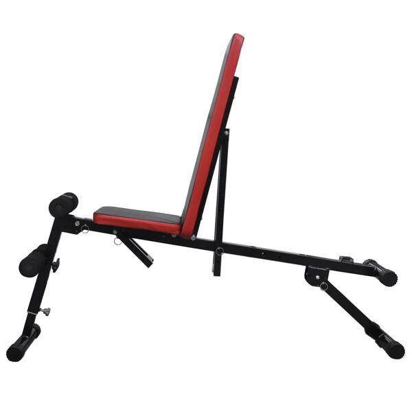 vidaXL Reguliuoj. atsilenk. suoliukas su štanga ir hant. rink., 30,5kg