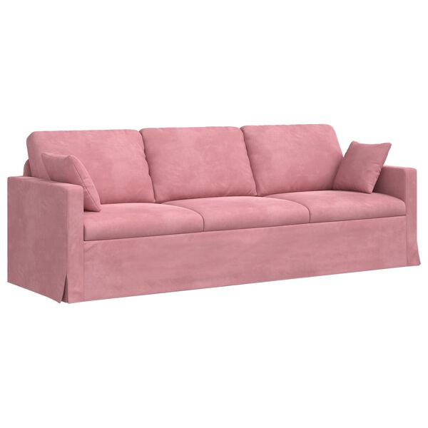 vidaXL Sofa Rožinė 228 x 78 x 80 cm Aksomas