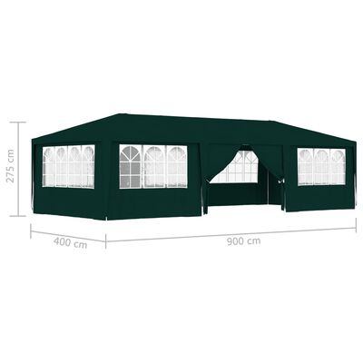 vidaXL Proginė palapinė su šoninėmis sienomis, žalia, 4x9m, 90g/m²