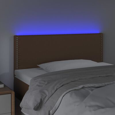 vidaXL Galvūgalis su LED, rudos spalvos, 90x5x78/88cm, dirbtinė oda