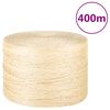 vidaXL Virvė, 400m, 100% sizalis, 3mm