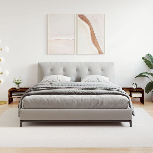 vidaXL Naktinės spintelės, 2vnt., dūminio ąžuolo, 40x30x30cm, mediena