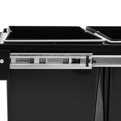 vidaXL Ištraukiama virtuvės spintelės šiukšliadėžė, 48l, soft-close