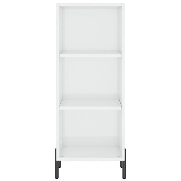 vidaXL &Scaron;oninė spintelė, balta, 34,5x32,5x90cm, mediena, blizgi