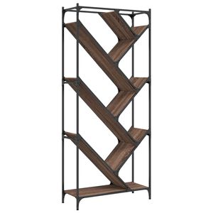 vidaXL Knygų spinta, ruda ąžuolo, 79x30x180cm, mediena ir metalas