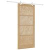vidaXL Slankios durys 93 x 211 cm Apdirbta mediena Natūrali ir Balta