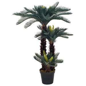 vidaXL Dirbtinis paprastasis cikas su vazonu, žalias, 125 cm