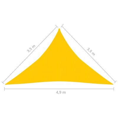 vidaXL Uždanga nuo saulės, geltona, 3,5x3,5x4,9m, HDPE, 160g/m²