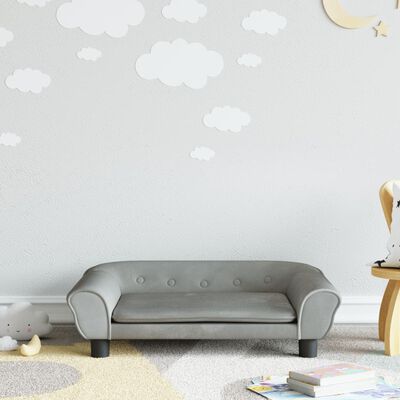 vidaXL Vaikiška sofa, šviesiai pilkos spalvos, 70x45x26cm, aksomas