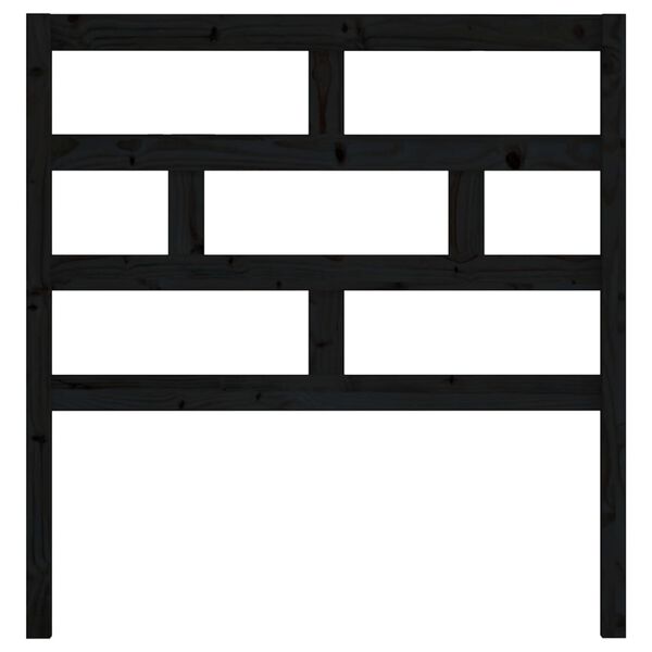 vidaXL Lovos galvūgalis, juodas, 106x4x100cm, pušies medienos masyvas
