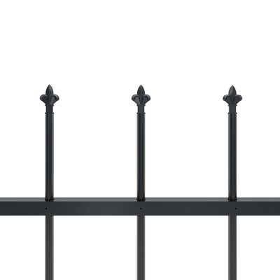 vidaXL Sodo tvora su iečių viršugal., juoda, 6,8x0,6m, plienas