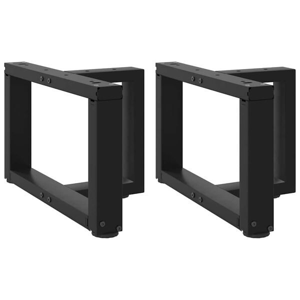 vidaXL Kavos staliuko kojelės, 2 vnt., juodos, 40x25x(30-31) cm, plienas, T formos