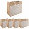 vidaXL Džiuto rankinės su ki&scaron;ene 5 Natūrali ir Balta 42 x 33 x 19 cm