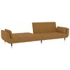 vidaXL Dvivietė sofa-lova su dvejomis pagalvėmis, ruda, aksomas