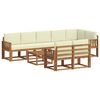 vidaXL Lauko sofos komplektas su pagalve 9 pcs Natūralus ir grietinėlė