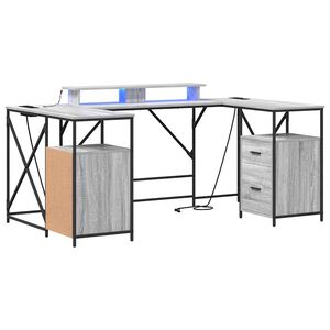 vidaXL Stalas Pilkas Sonoma Apdirbta mediena 182 x 101 x 87,5 cm