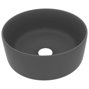 vidaXL Prabangus praustuvas, matinis pilkas, 40x15cm, keramika