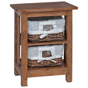 vidaXL &Scaron;oninis stalas Ruda Raudonmedžio medienos masyvas