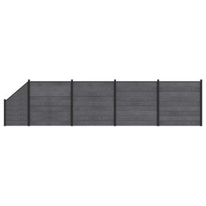 vidaXL Tvoros rinkinys 5 vnt. 792 x 186 cm WPC ir aliuminis Pilka