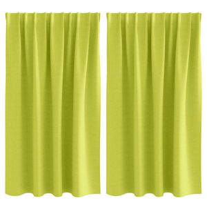 vidaXL Užuolaidos su žiedais, blokuojančios &scaron;viesą 2 pcs Žalia