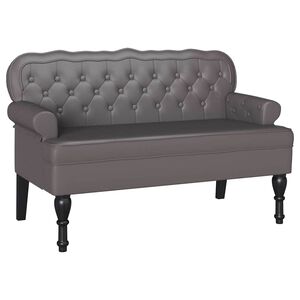 vidaXL Česterfildo suolas Pilka 119,5 x 64,5 x 75 cm Dirbtinė oda