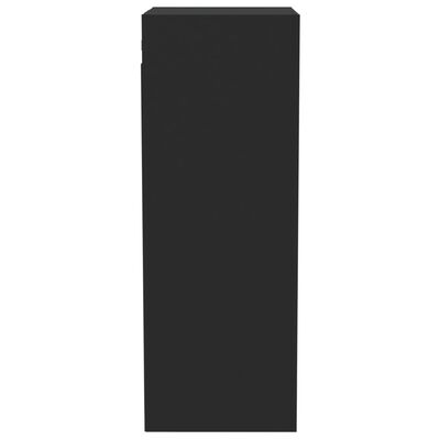 vidaXL Sieninė spintelė, juoda, 34,5x32,5x90cm, apdirbta mediena