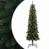 vidaXL Dirbtinis lieknas Kalėdų medis 150 cm 150 LED &Scaron;ilta balta PVC