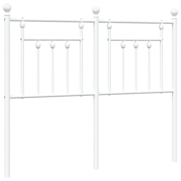 vidaXL Metalinis galvūgalis, baltos spalvos, 120cm