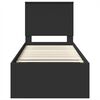 vidaXL Lovos rėmas Juoda 75 x 190 cm Kietos pušies mediena