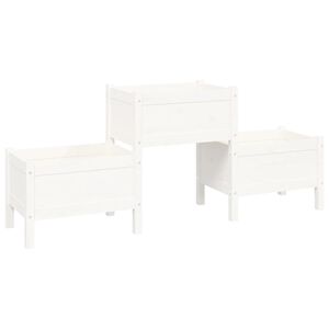 vidaXL Lovelis, baltas, 178,5x44x75cm, pu&scaron;ies medienos masyvas