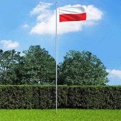 vidaXL Lenkijos vėliava su stiebu, aliuminis, 6,2m