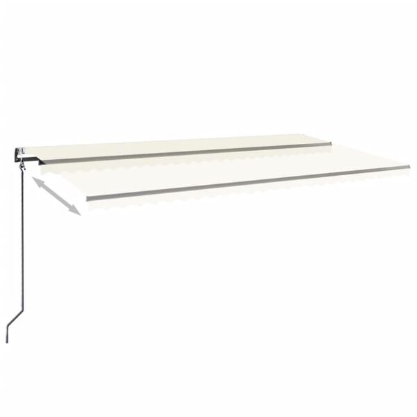 vidaXL Automatinė markizė su LED/vėjo jutikliu, kreminė, 600x350cm