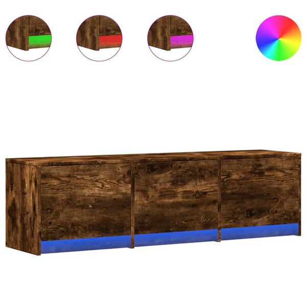 vidaXL Televizoriaus spintelė su LED Rūkyta ąžuolas 140 x 34 x 40 cm