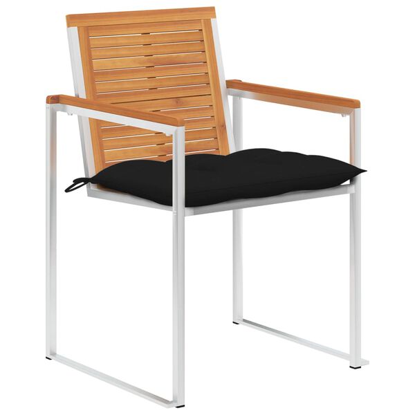 vidaXL Sodo kėdės su pagalvėlėmis, 6vnt., akacijos medienos masyvas