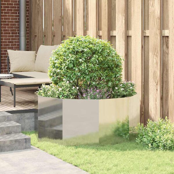 vidaXL Lovelis Sidabro 120 x 120 x 50 cm Cinkuota plienas