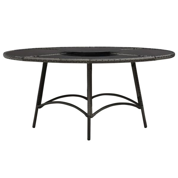 vidaXL Lauko baldų komplektas su pagalvėmis, 7 dalių, pilkas, ratanas