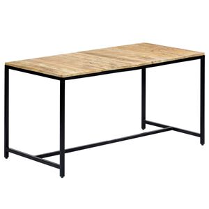 vidaXL Valgomojo stalas, 140x70x75cm, neapdorotos mango med. masyvas