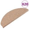 vidaXL Lipnūs laiptų kilimėliai, 20vnt., smėlio, 65x22,5x3,5cm