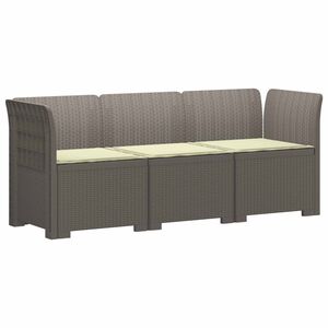 vidaXL 3-vietė sodo sofa su pagalvėlėmis, Rattan i&scaron;vaizda PP