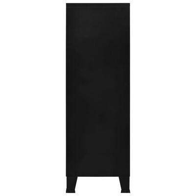 vidaXL Sandėliavimo spintelė, juoda, 75x40x120cm, plienas, pramoninė