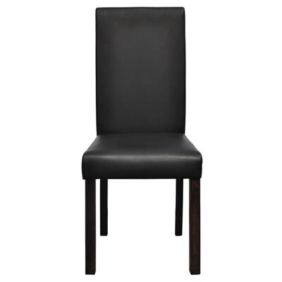 vidaXL Valgomojo kėdės, 4vnt., juodos, dirbtinė oda