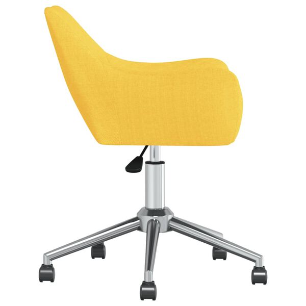 vidaXL Pasukama valgomojo kėdė, geltonos spalvos, audinys